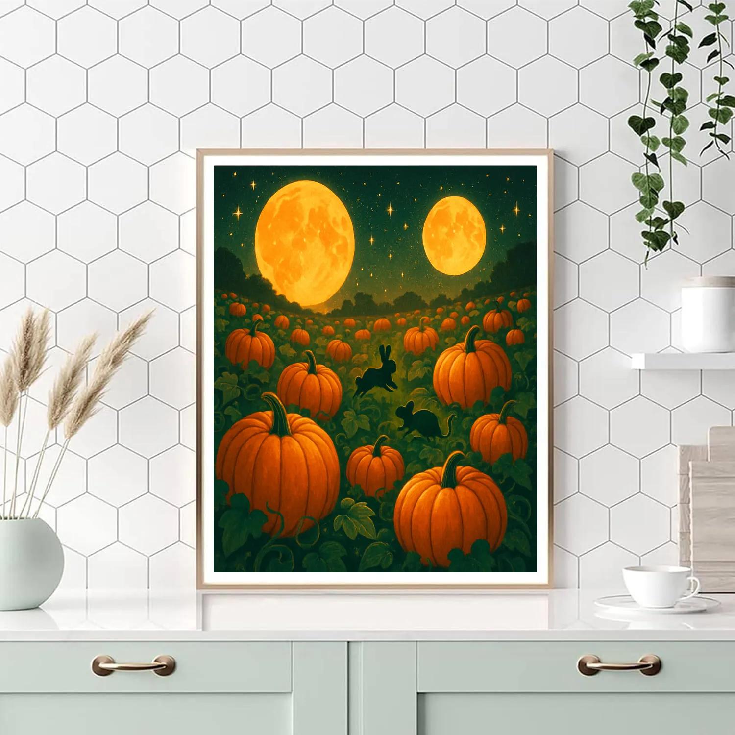 Midnight Pumpkin Secrets Paint by numbers art