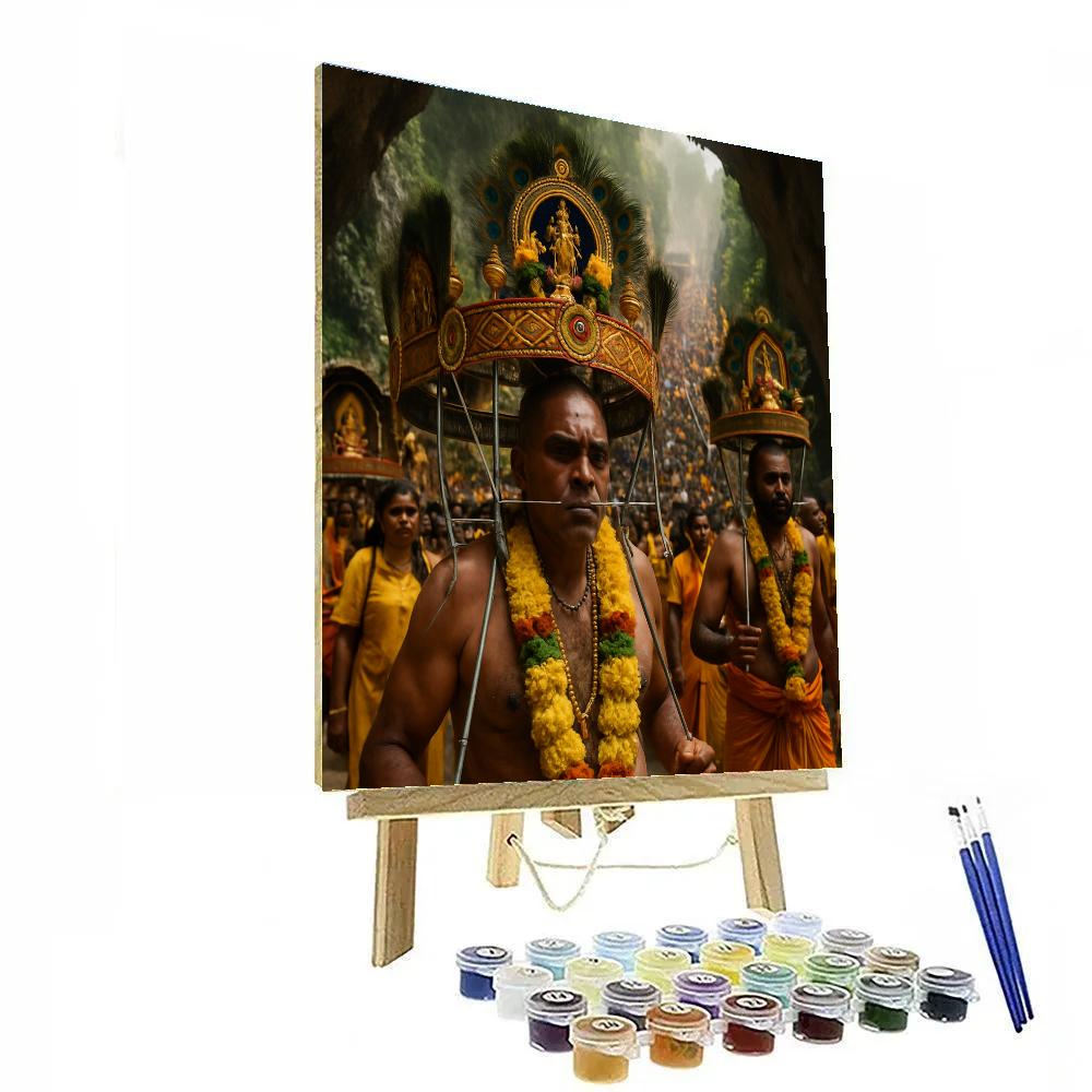 Thaipusam Kavadi Pilgrimage In Batu Caves painting number kit