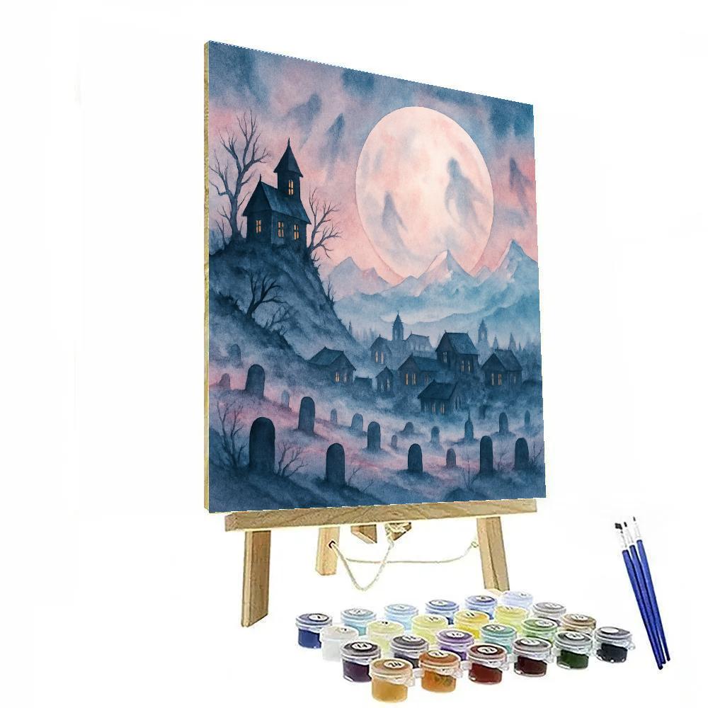 Frosted Haunting Moon paint by number