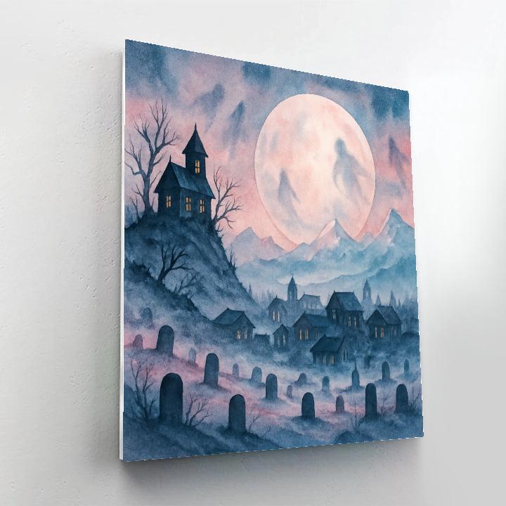 Frosted Haunting Moon paint by number
