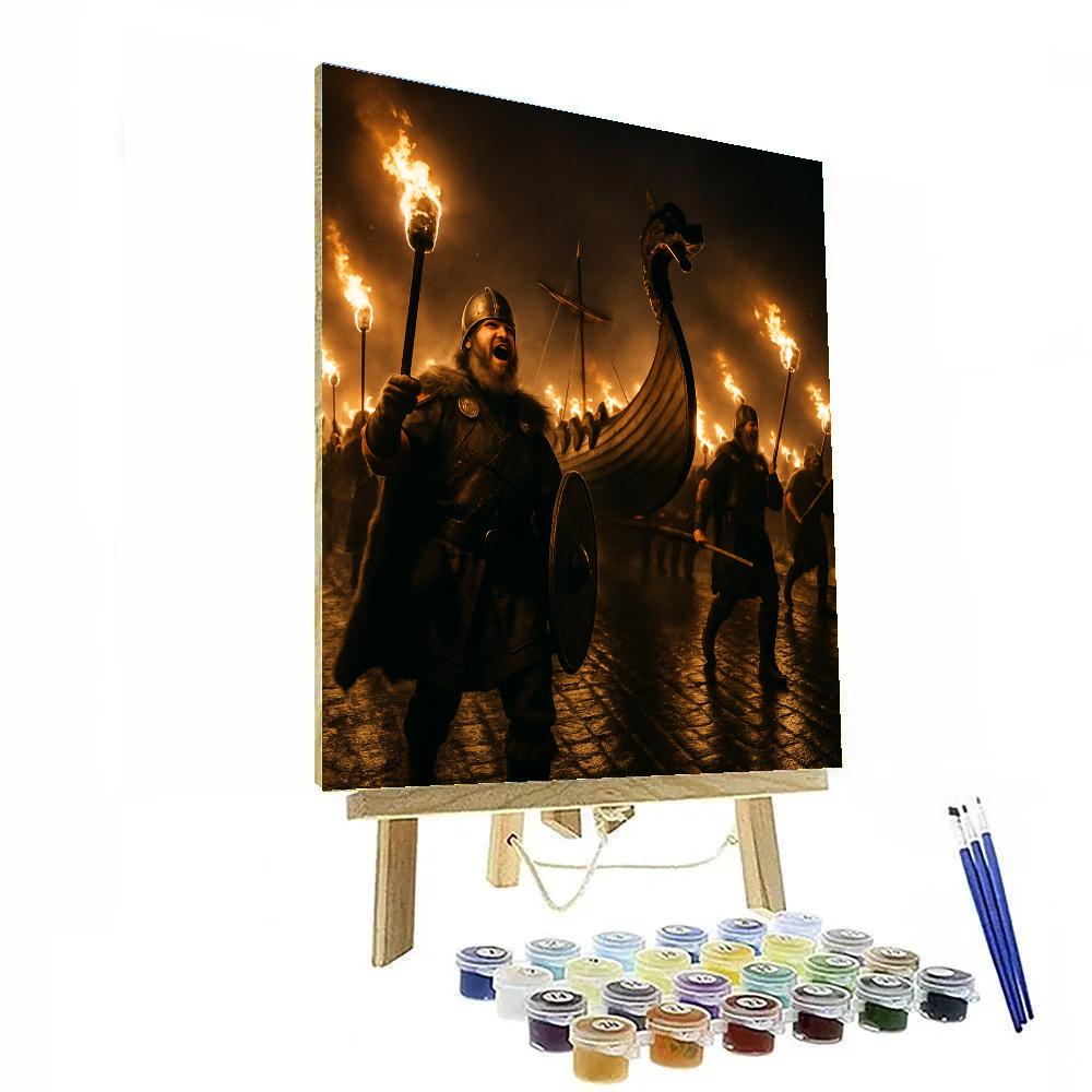 Up Helly Aa Viking Torchlit March paint by number