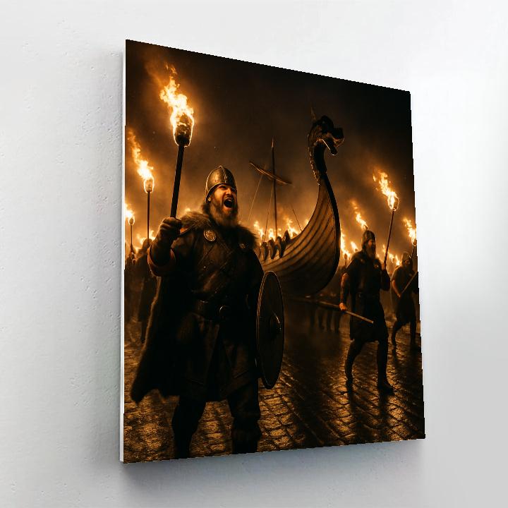 Up Helly Aa Viking Torchlit March paint by number