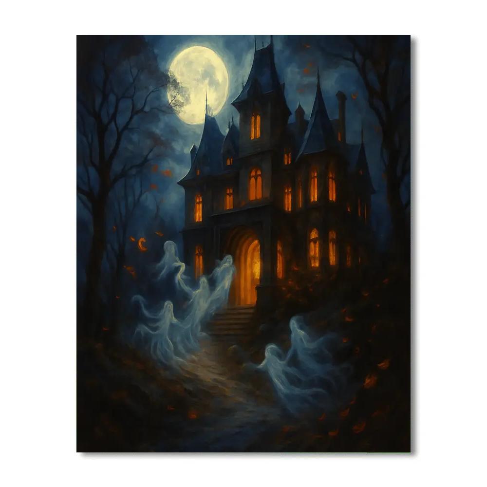 Haunting Evening At The Manor painting number kit