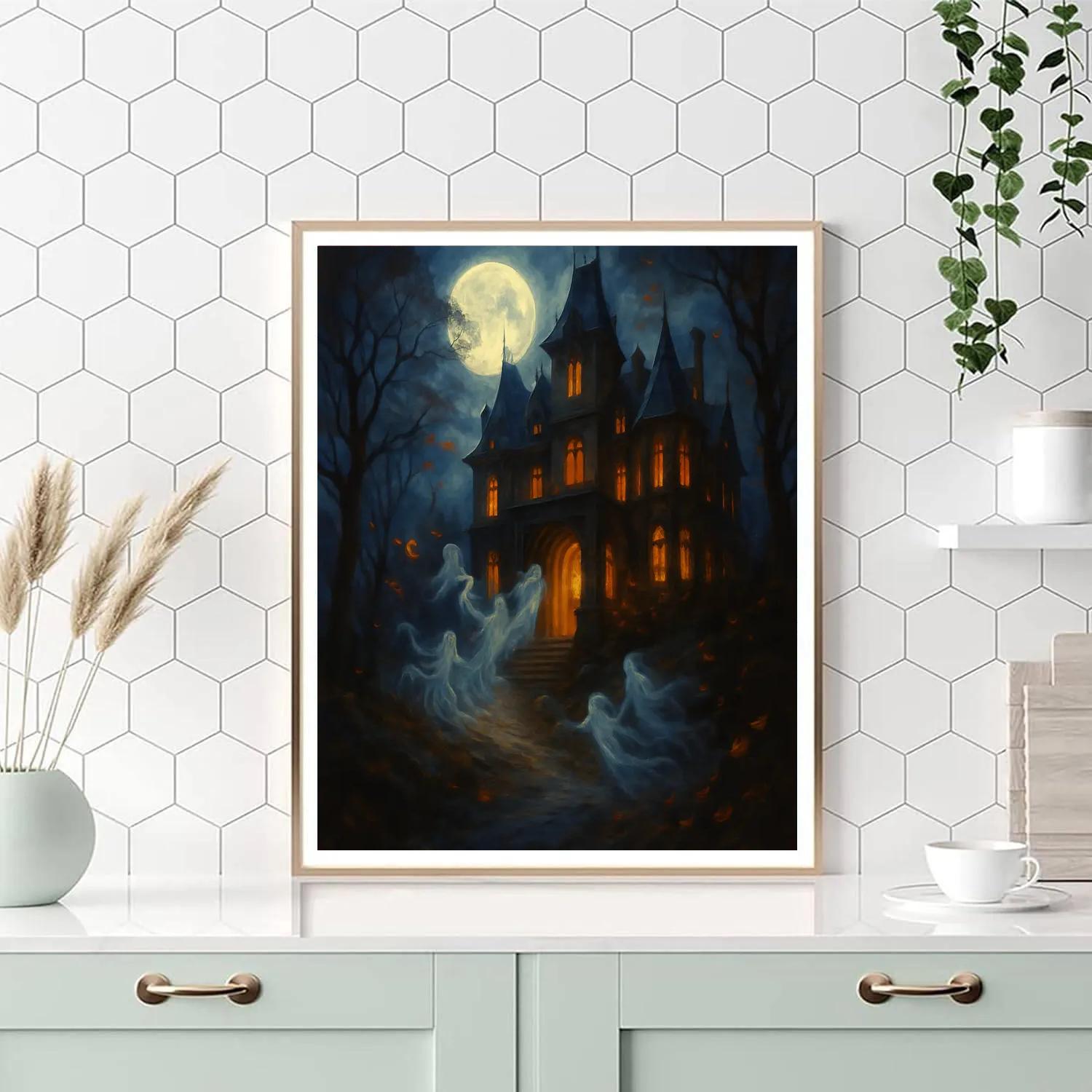 Haunting Evening At The Manor painting number kit