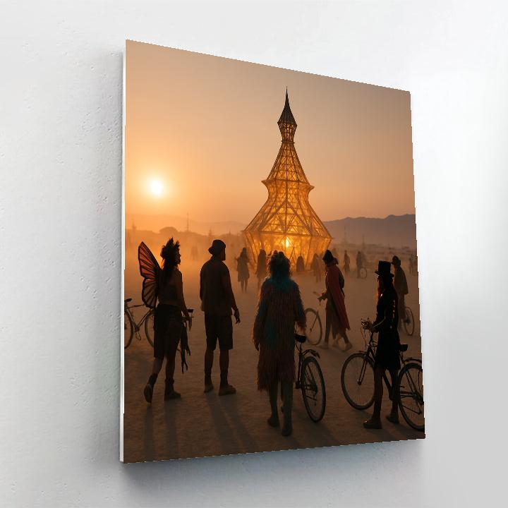 Burning Man Desert Plaza At Dusk paint by numbers