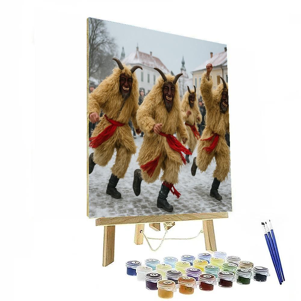 Busojárás Masked Dance In Mohács Painting by numbers kit