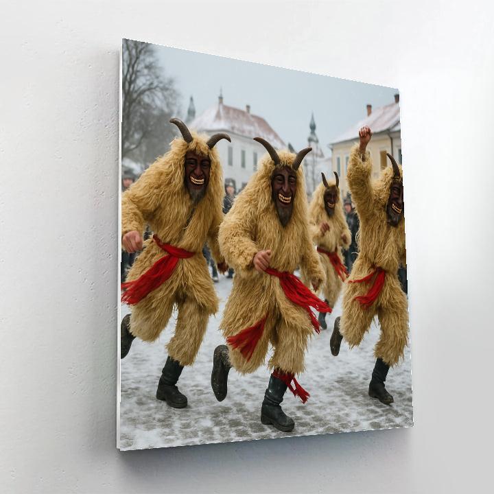 Busojárás Masked Dance In Mohács Painting by numbers kit