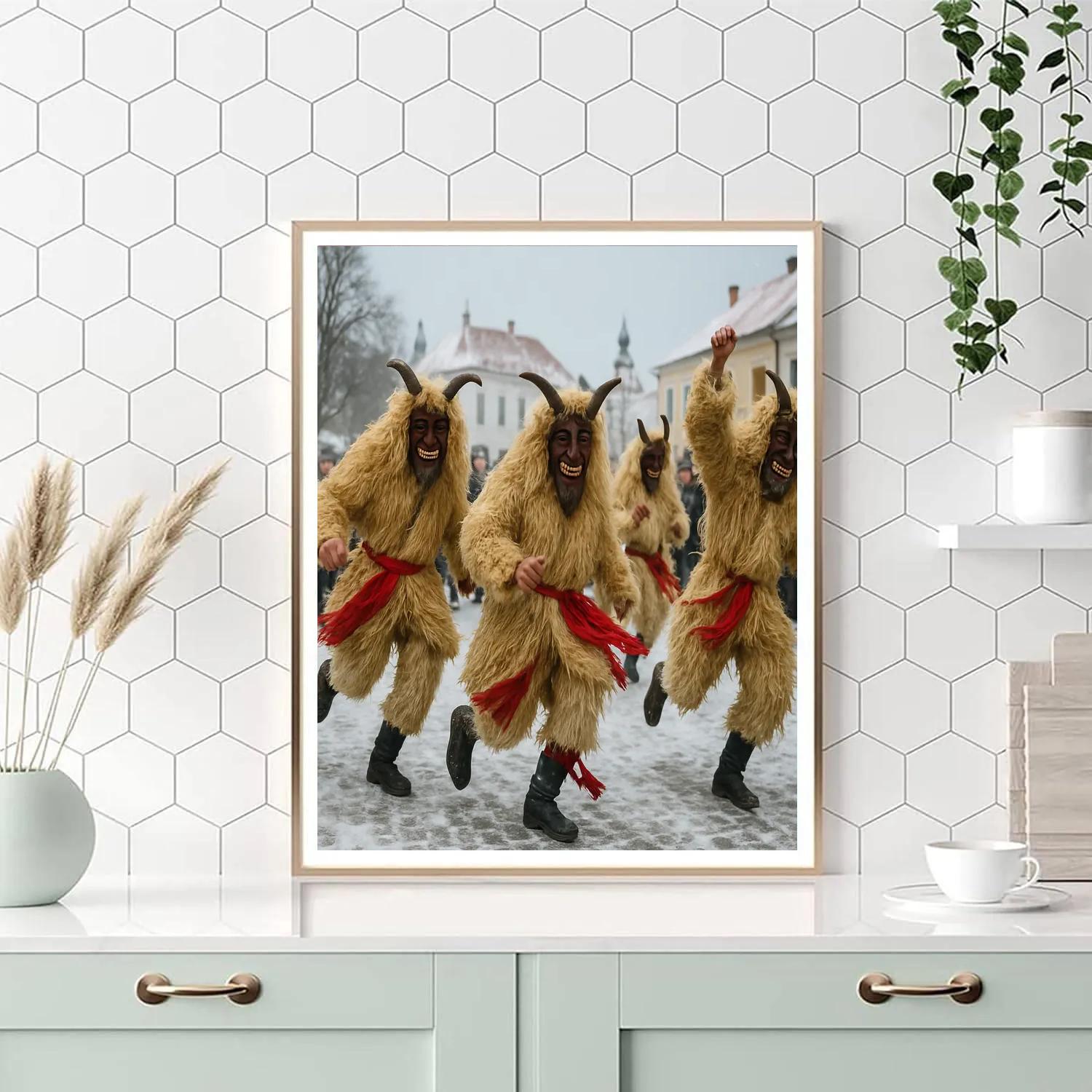 Busojárás Masked Dance In Mohács Painting by numbers kit