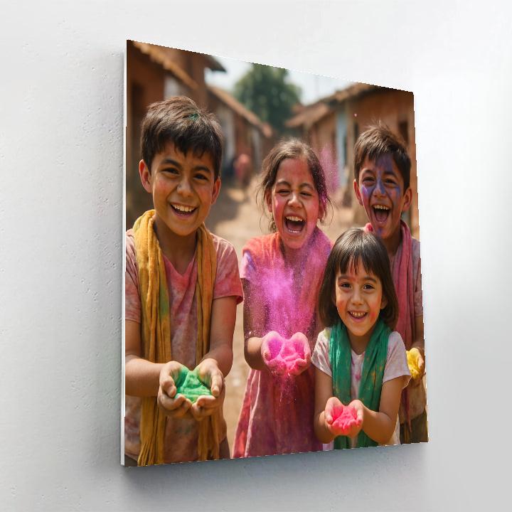 Holi Of Colours For Children At Village Fair Number painting
