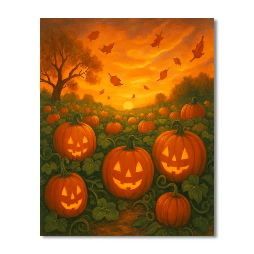 Charmed Evening Pumpkin Grove Painting by numbers kit