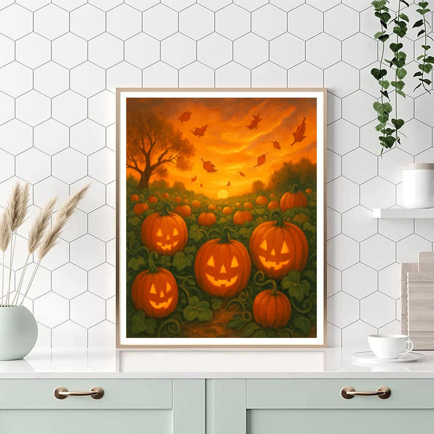 Charmed Evening Pumpkin Grove Painting by numbers kit