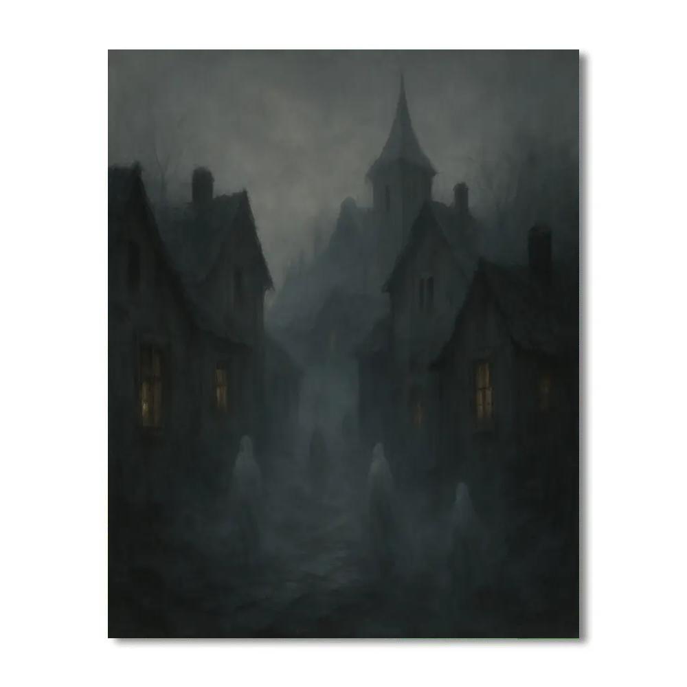 Haunted Echoes In The Fog Paint by numbers art