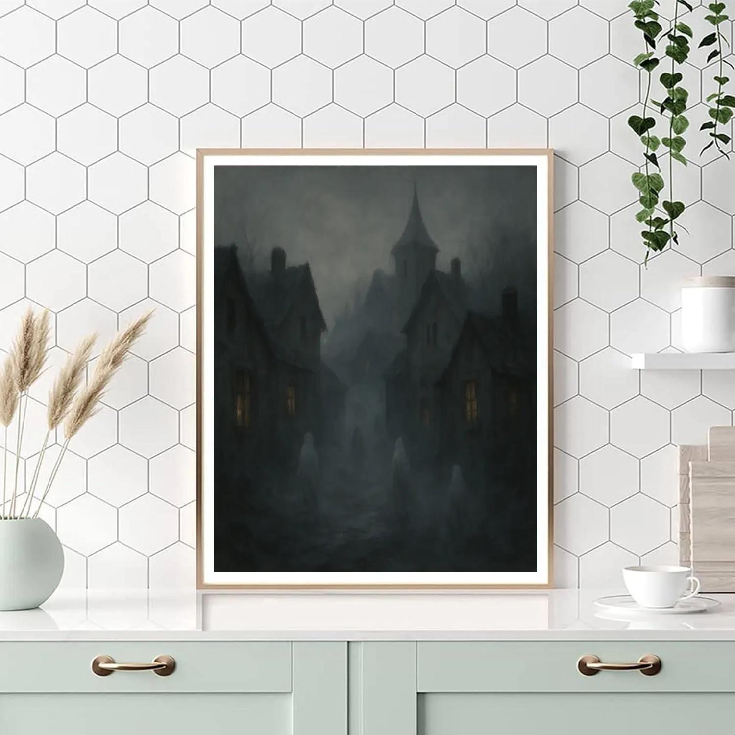 Haunted Echoes In The Fog Paint by numbers art