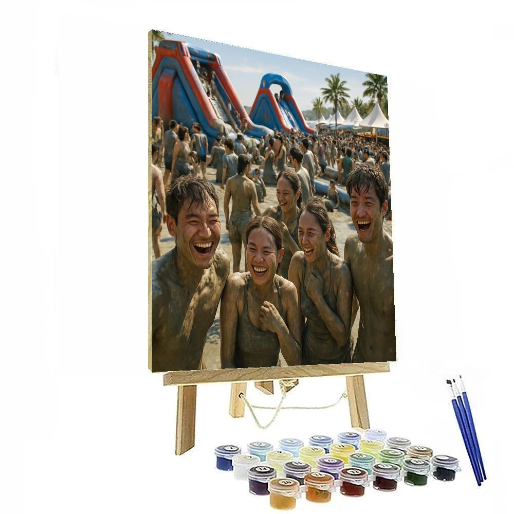 Boryeong Mud Festival Beach Celebration Number painting