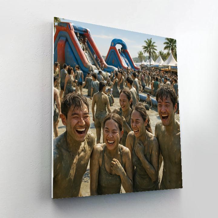 Boryeong Mud Festival Beach Celebration Number painting