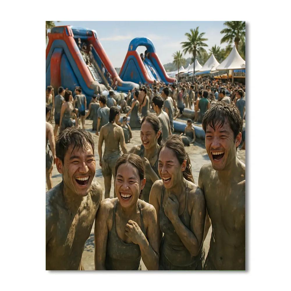 Boryeong Mud Festival Beach Celebration Number painting