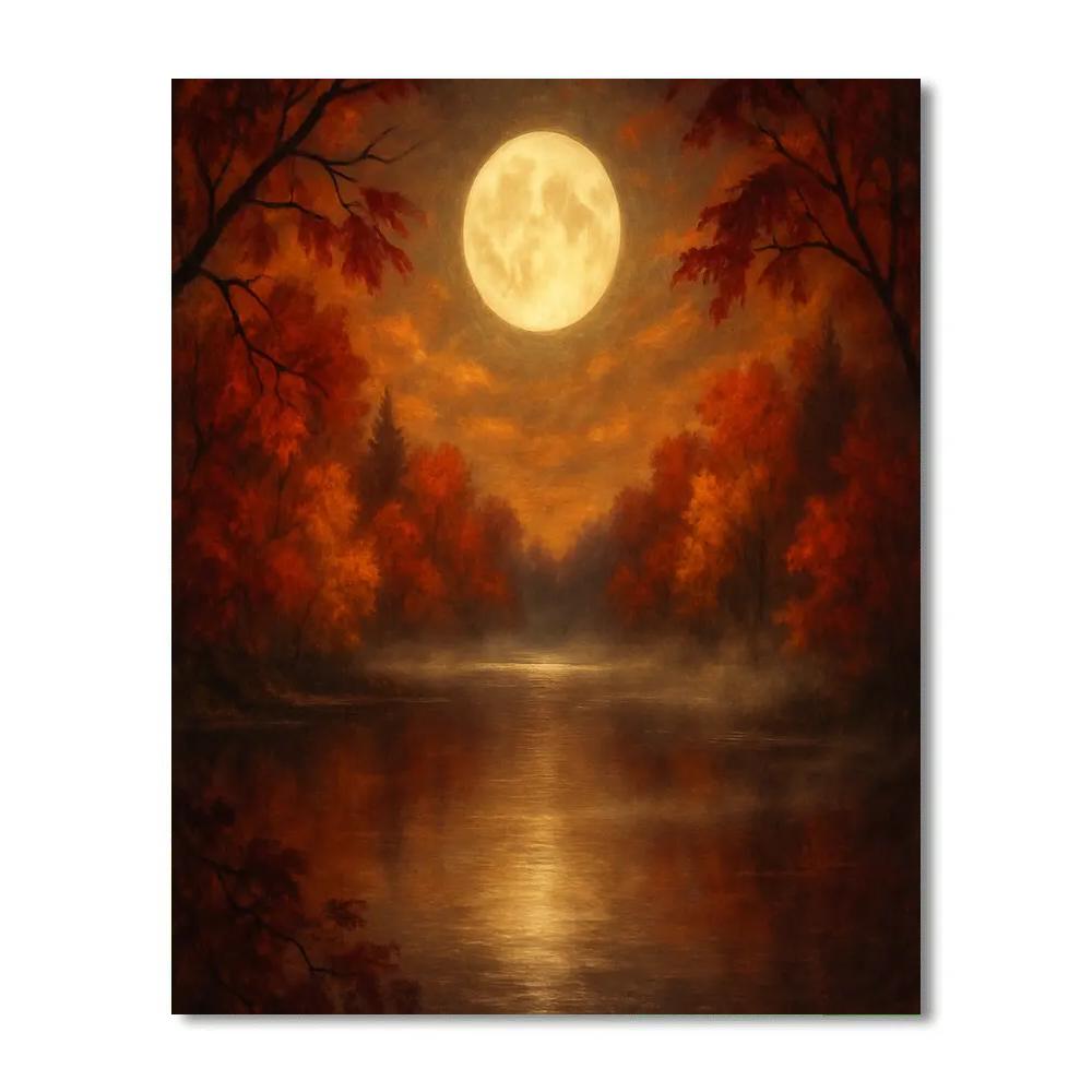 Mystical Autumn Reflections Painting by numbers kit