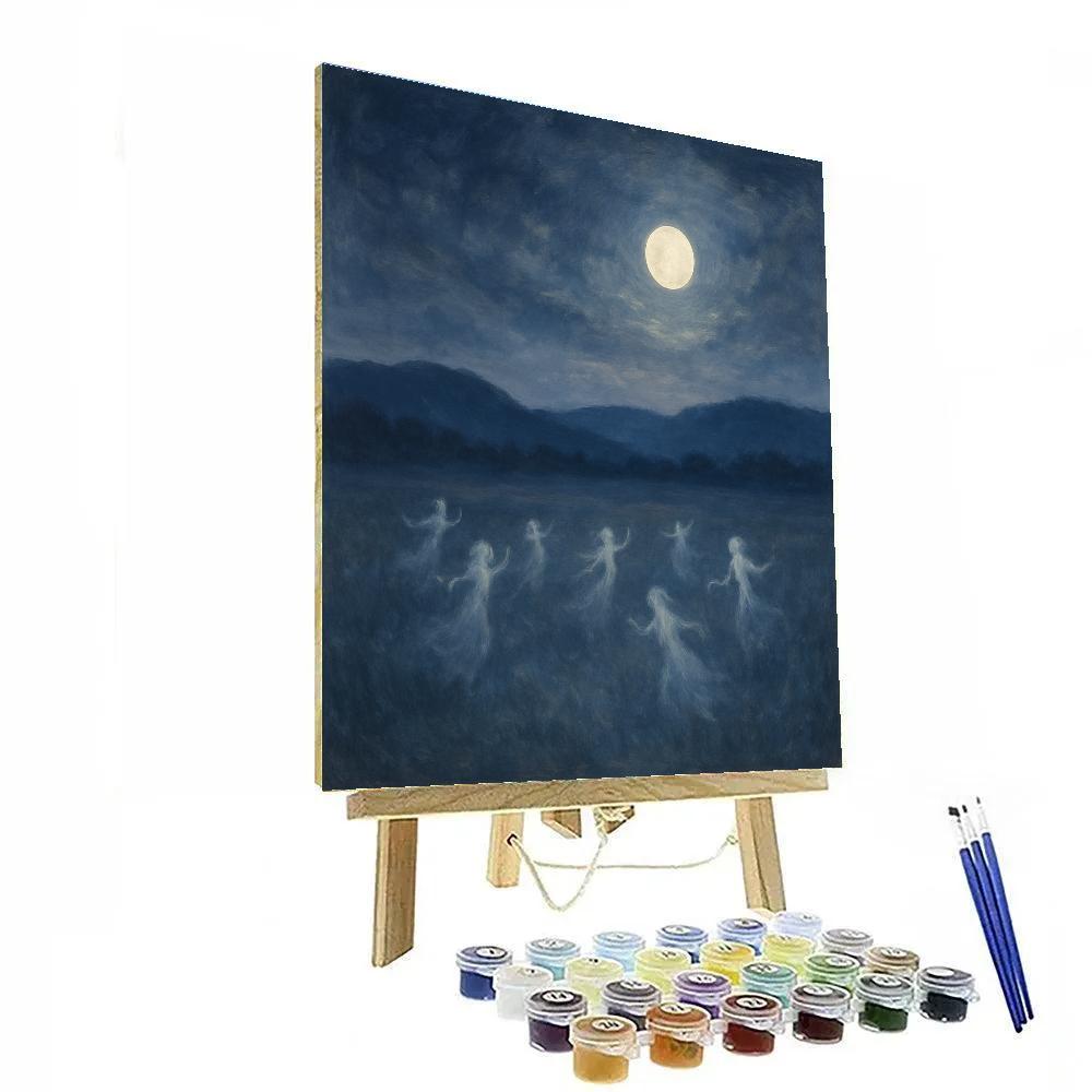 Spectral Moonrise Over The Fields Painting by numbers kit