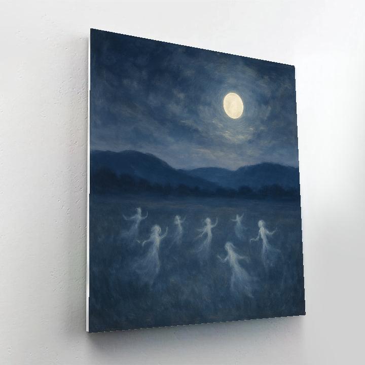 Spectral Moonrise Over The Fields Painting by numbers kit