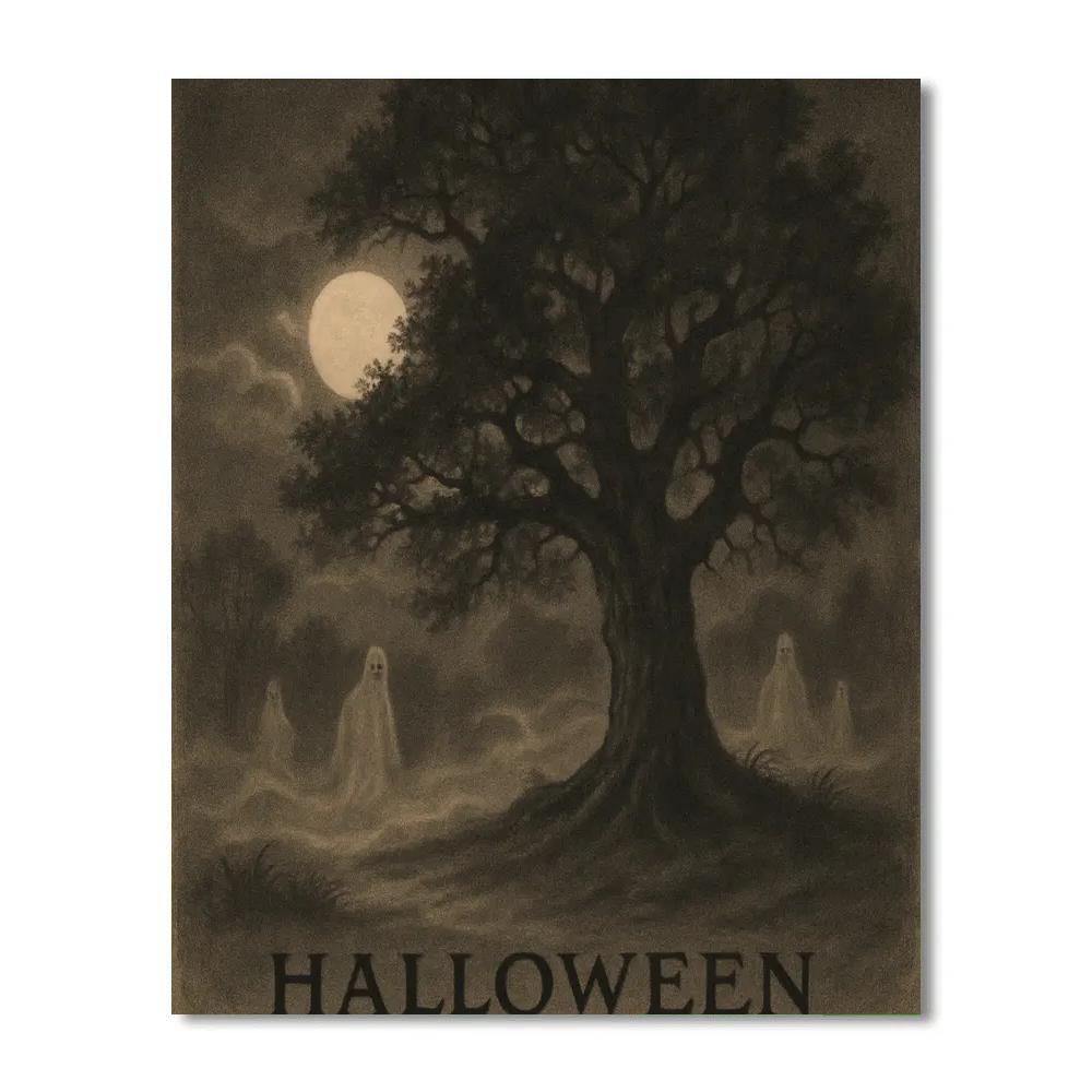 Autumn Fog Over Creaking Oaks Paint by numbers art