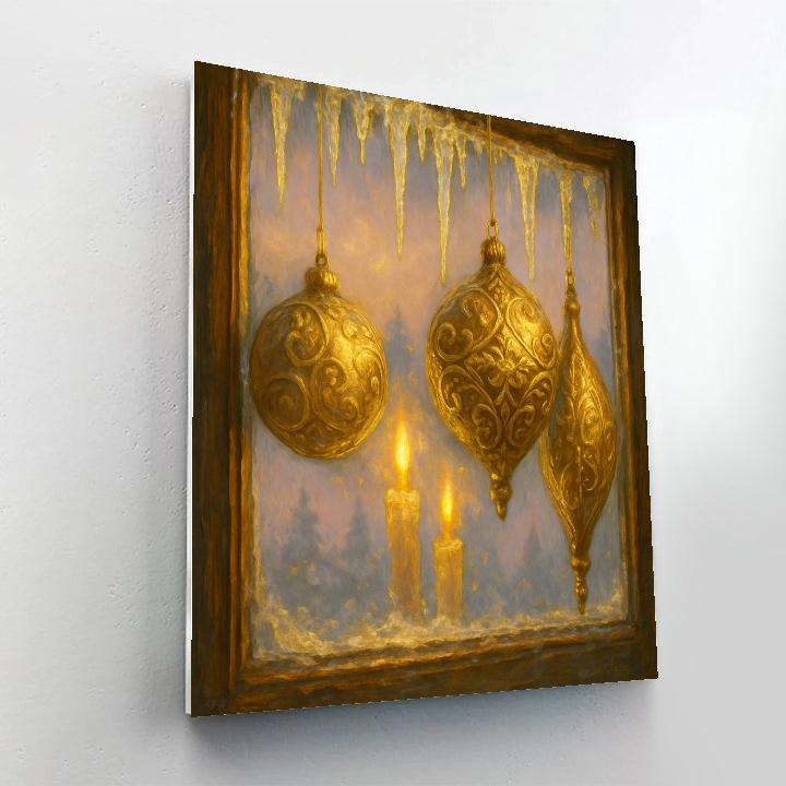 Gilded Ornament Reflections On Window Pane Paint by numbers kits