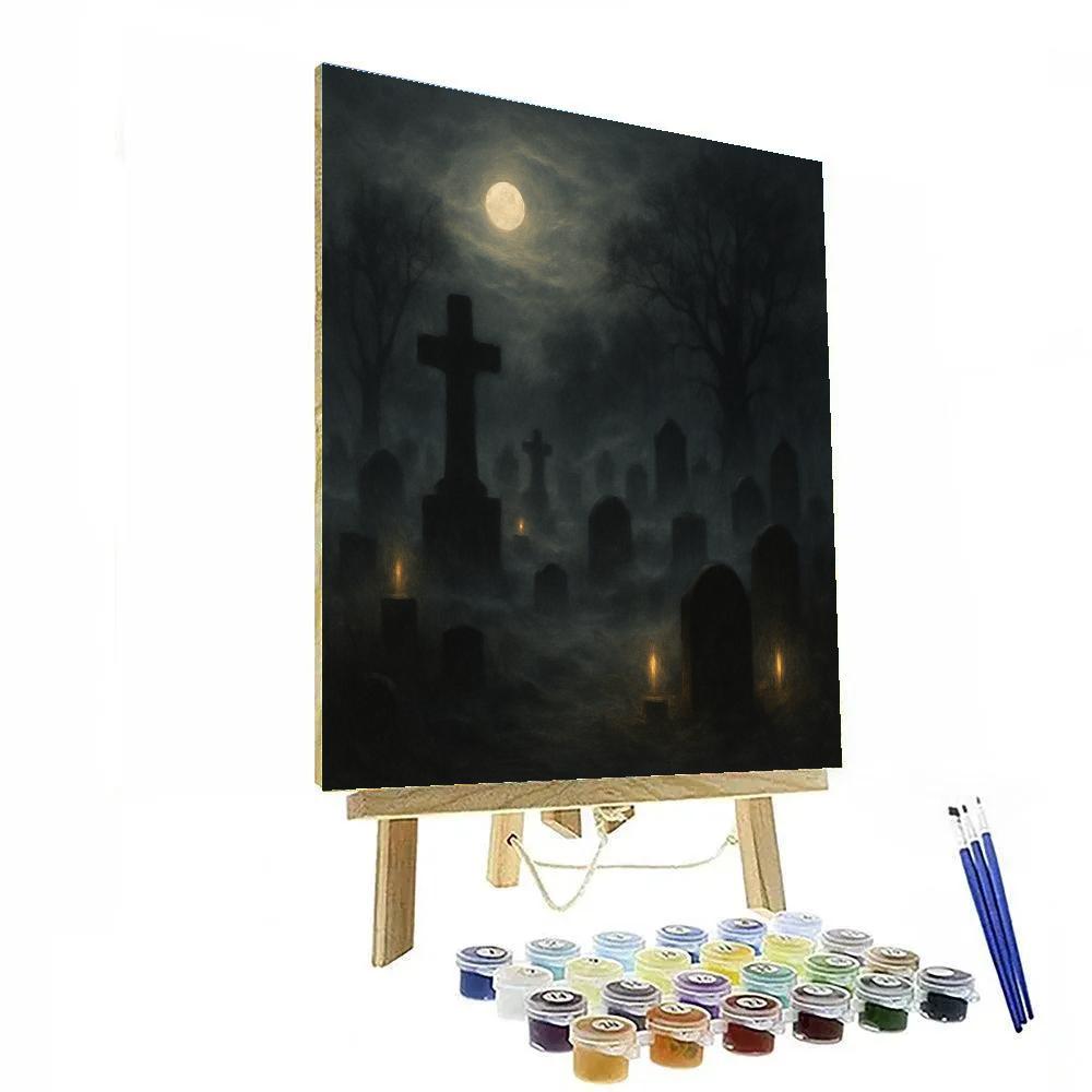 Cemetery Of Whispering Shadows paint by number