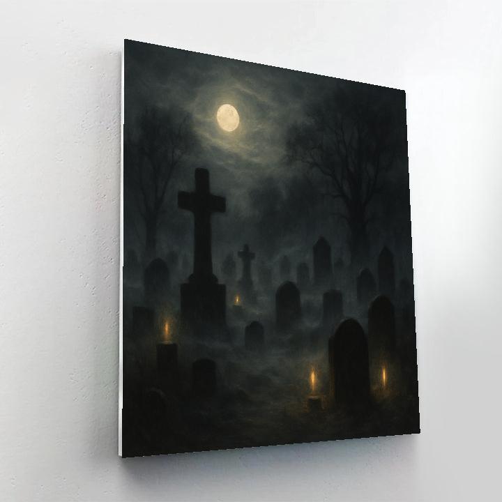 Cemetery Of Whispering Shadows paint by number