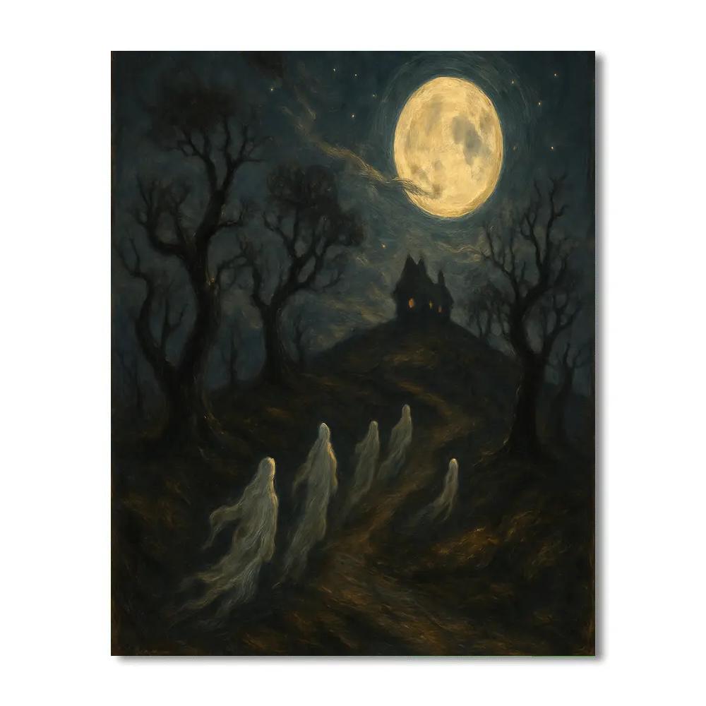 Spirits On The Haunted Hill Painting by numbers kit