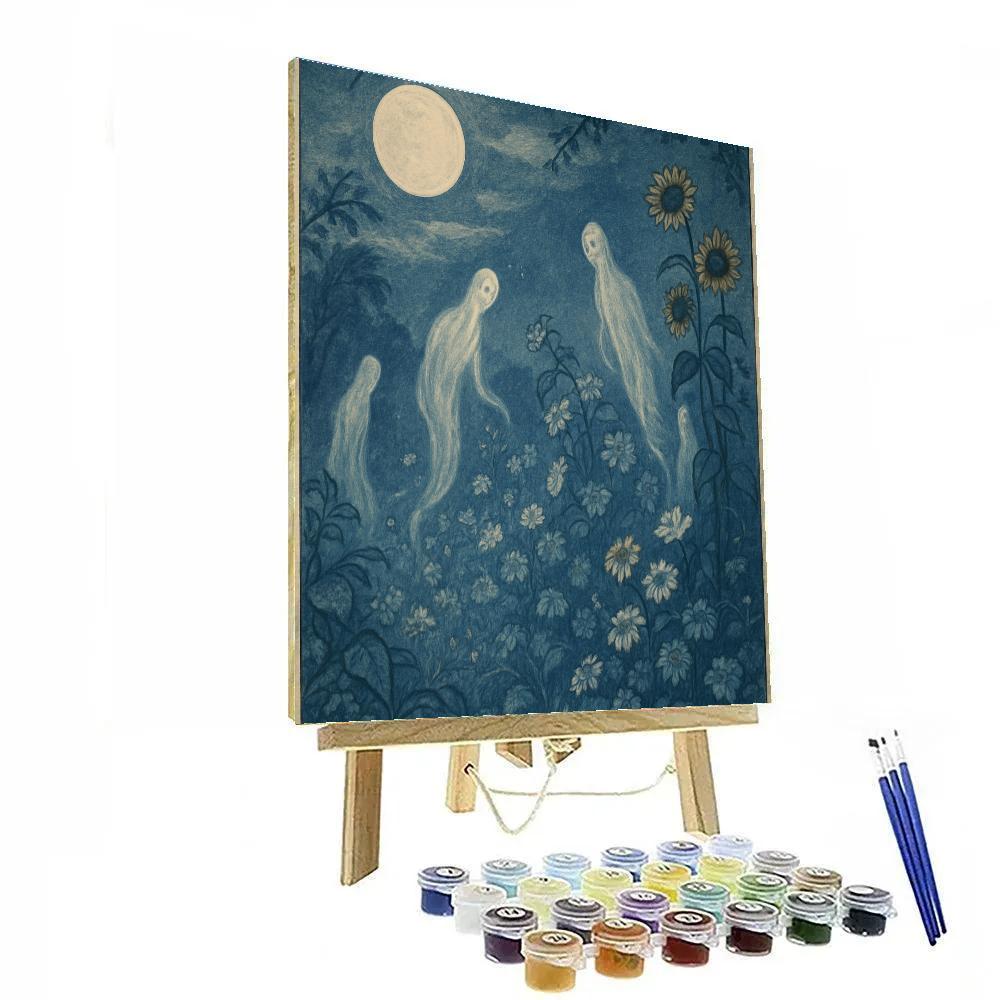 Ghostly Midnight Garden painting number kit