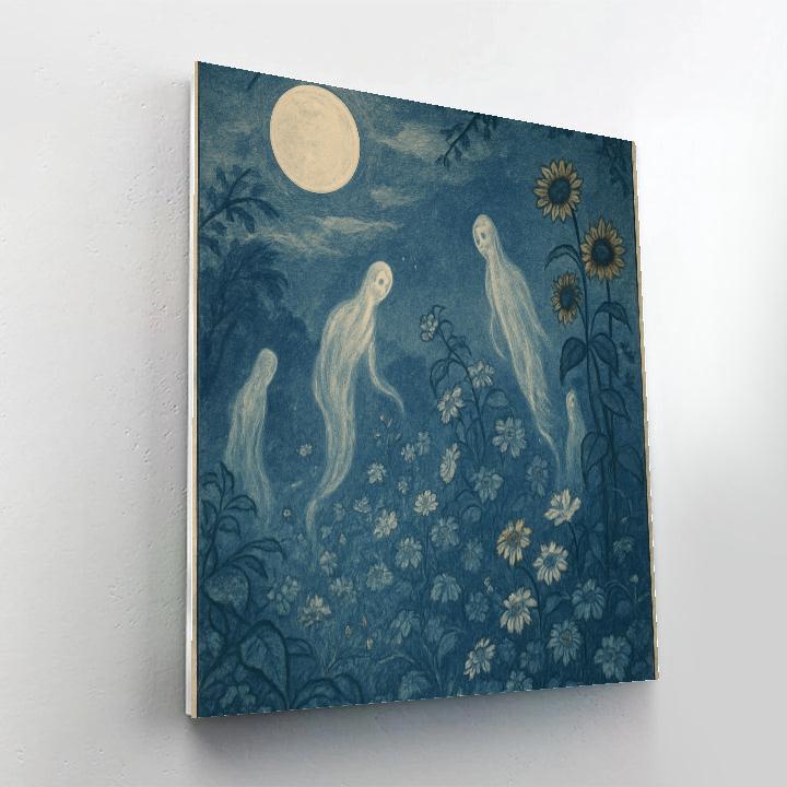 Ghostly Midnight Garden painting number kit