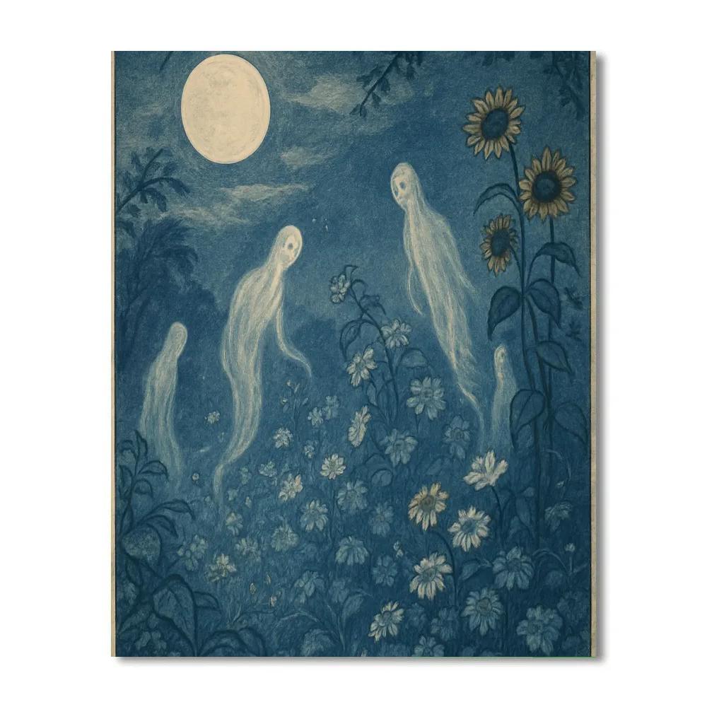 Ghostly Midnight Garden painting number kit