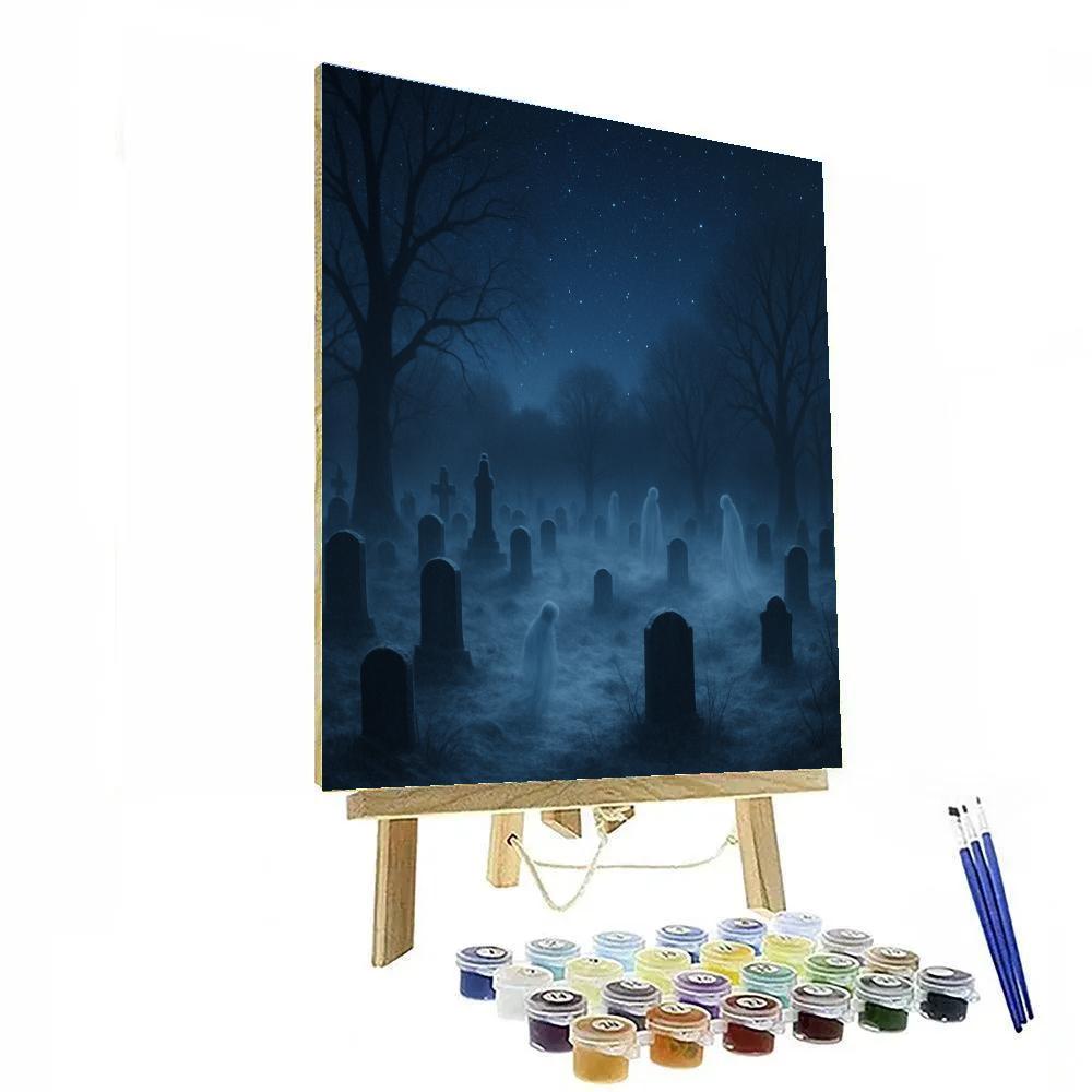 Frosted Night At The Graveyard Numbered painting kits