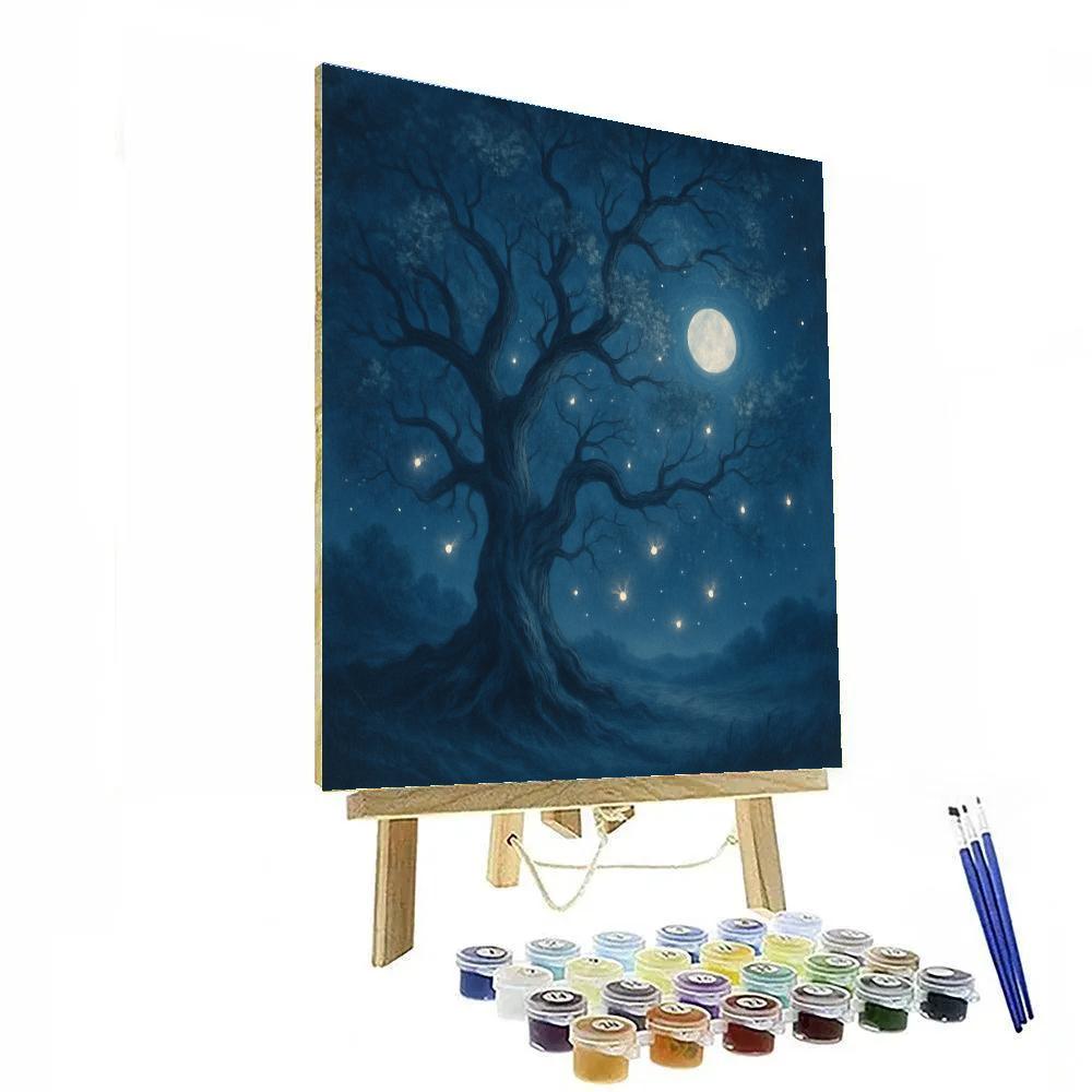 Twisting Branches Under Stars Paint by numbers art