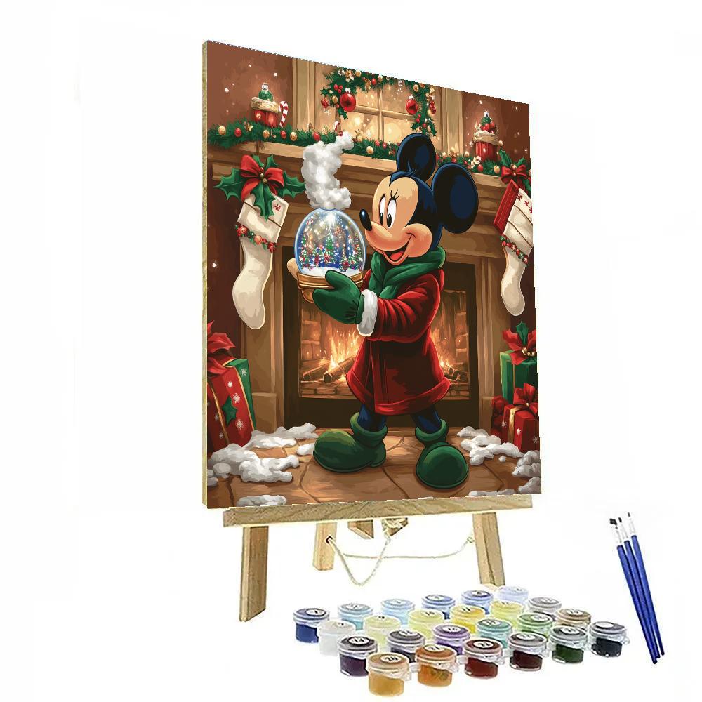 Mickey Caroling Snowglobe paint by color