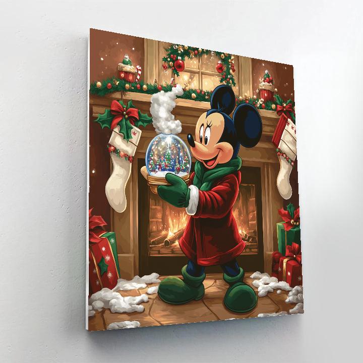 Mickey Caroling Snowglobe paint by color