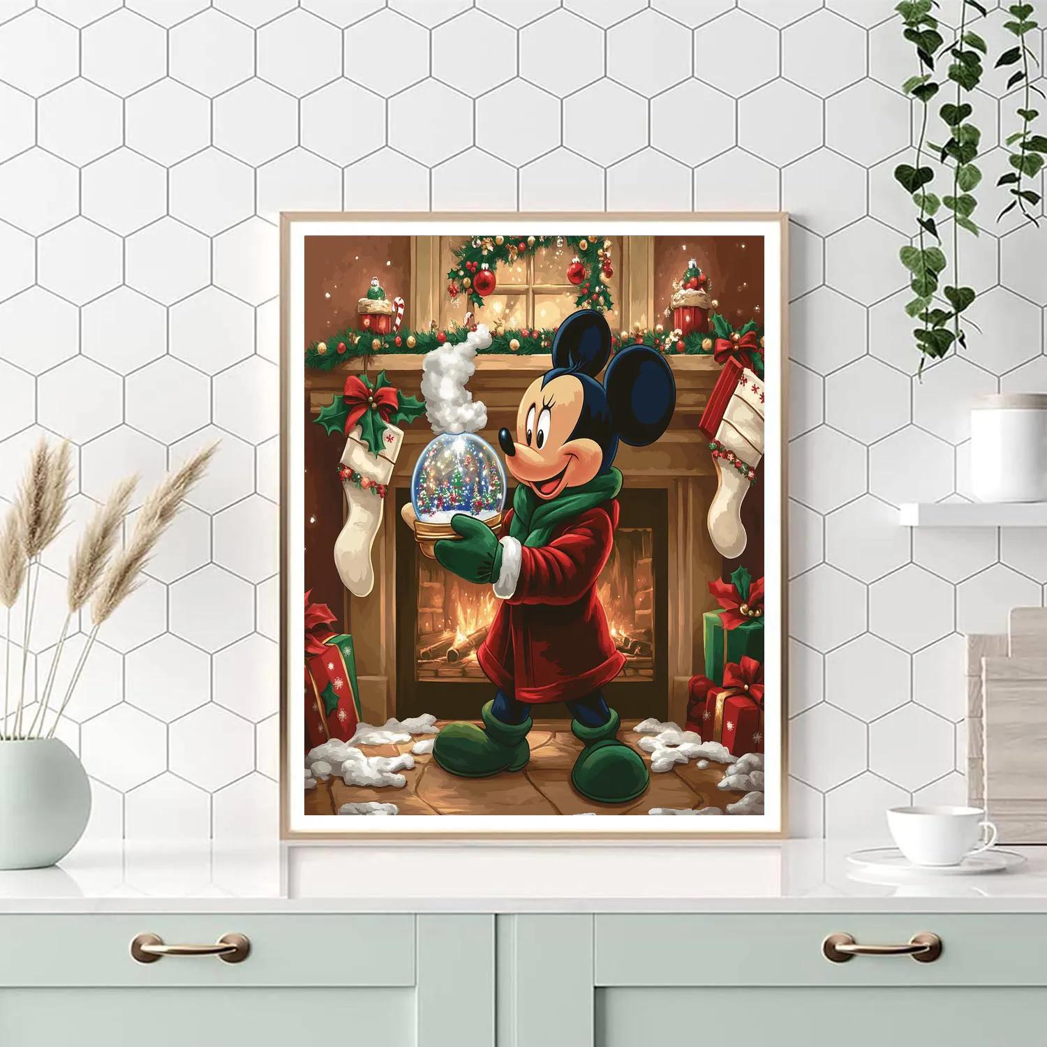 Mickey Caroling Snowglobe paint by color