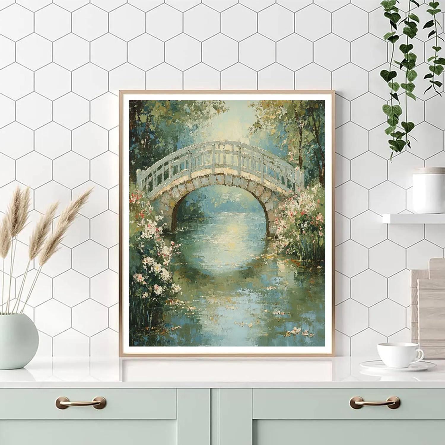 Monet Inspired Garden Bridge painting number kit