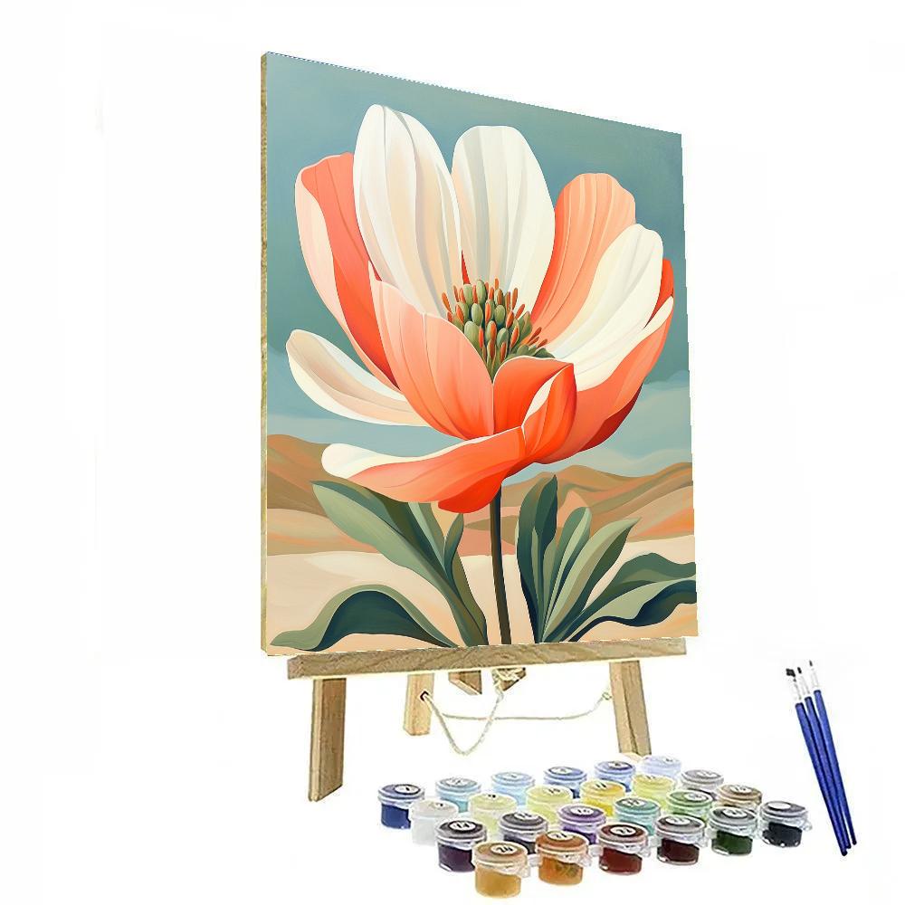 Georgia OKeeffe Inspired Desert Flowers paint by color