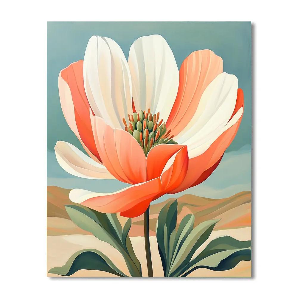 Georgia OKeeffe Inspired Desert Flowers paint by color