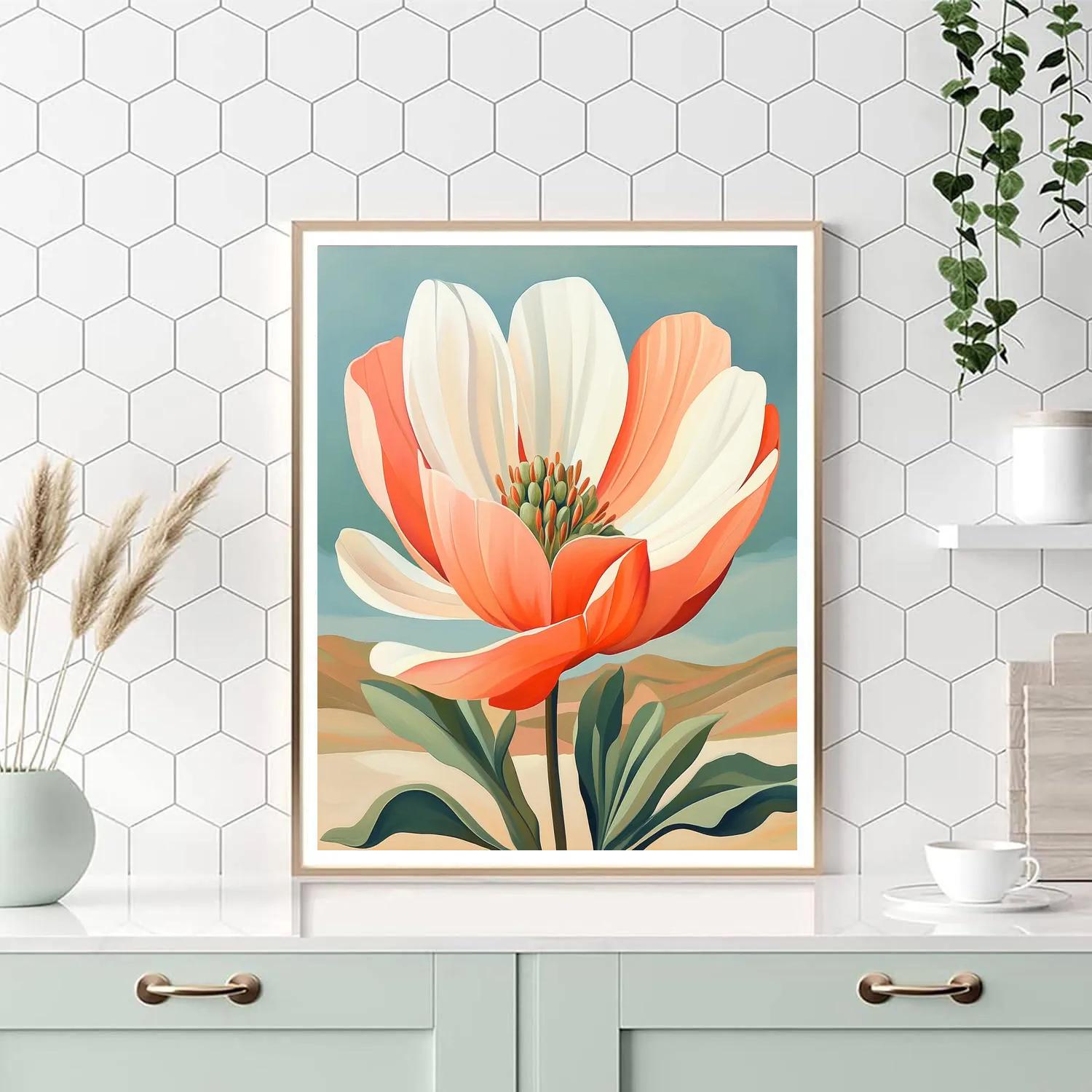 Georgia OKeeffe Inspired Desert Flowers paint by color