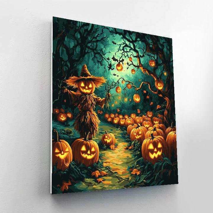 Spooky Orchard Of Whispering Pumpkins paint by color