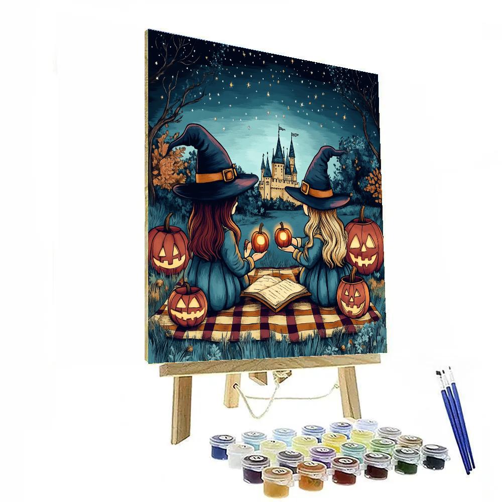 Witch Hat Starlit Picnic painting number kit