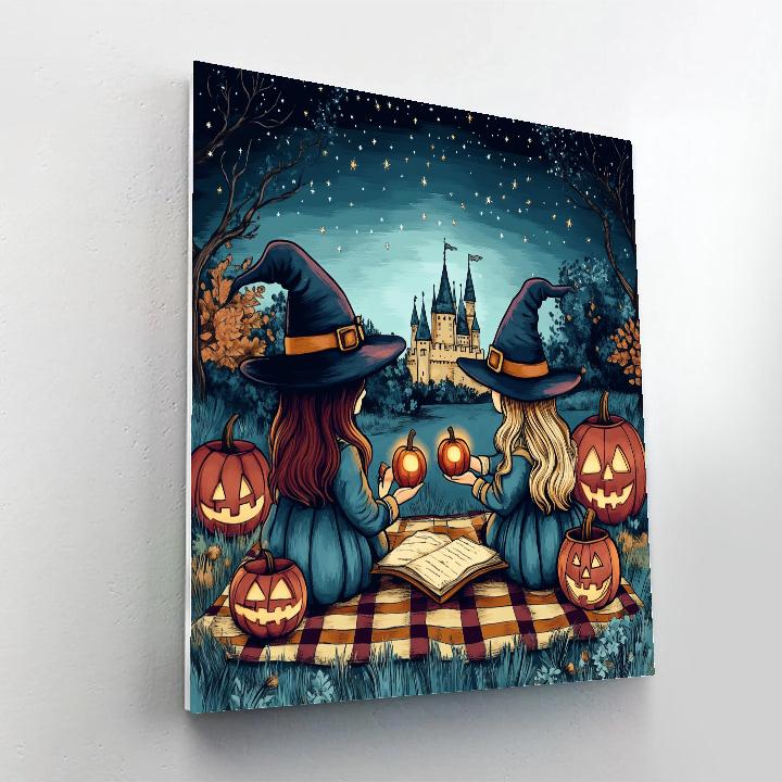 Witch Hat Starlit Picnic painting number kit