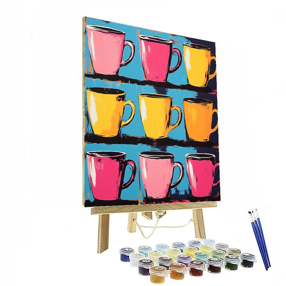 Warhol Inspired Iconic Coffee Cup DIY paint by numbers