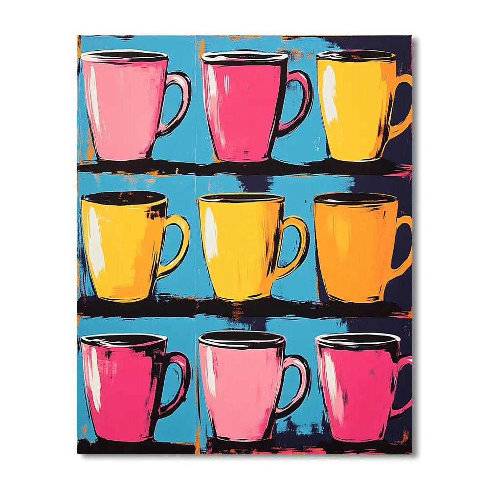 Warhol Inspired Iconic Coffee Cup DIY paint by numbers