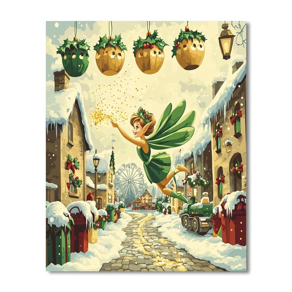 Tinker Bell Holiday Lanterns Number painting