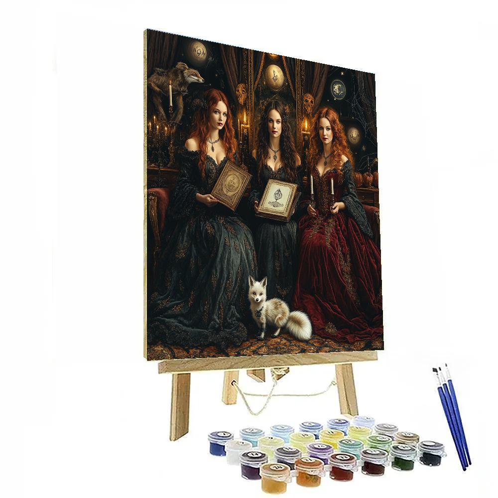 Coven Portrait In Haunted Glass Number painting