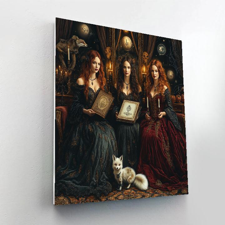 Coven Portrait In Haunted Glass Number painting