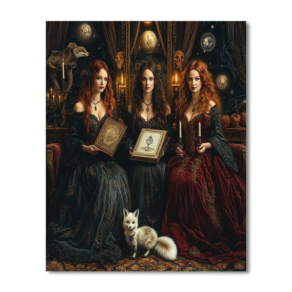Coven Portrait In Haunted Glass Number painting