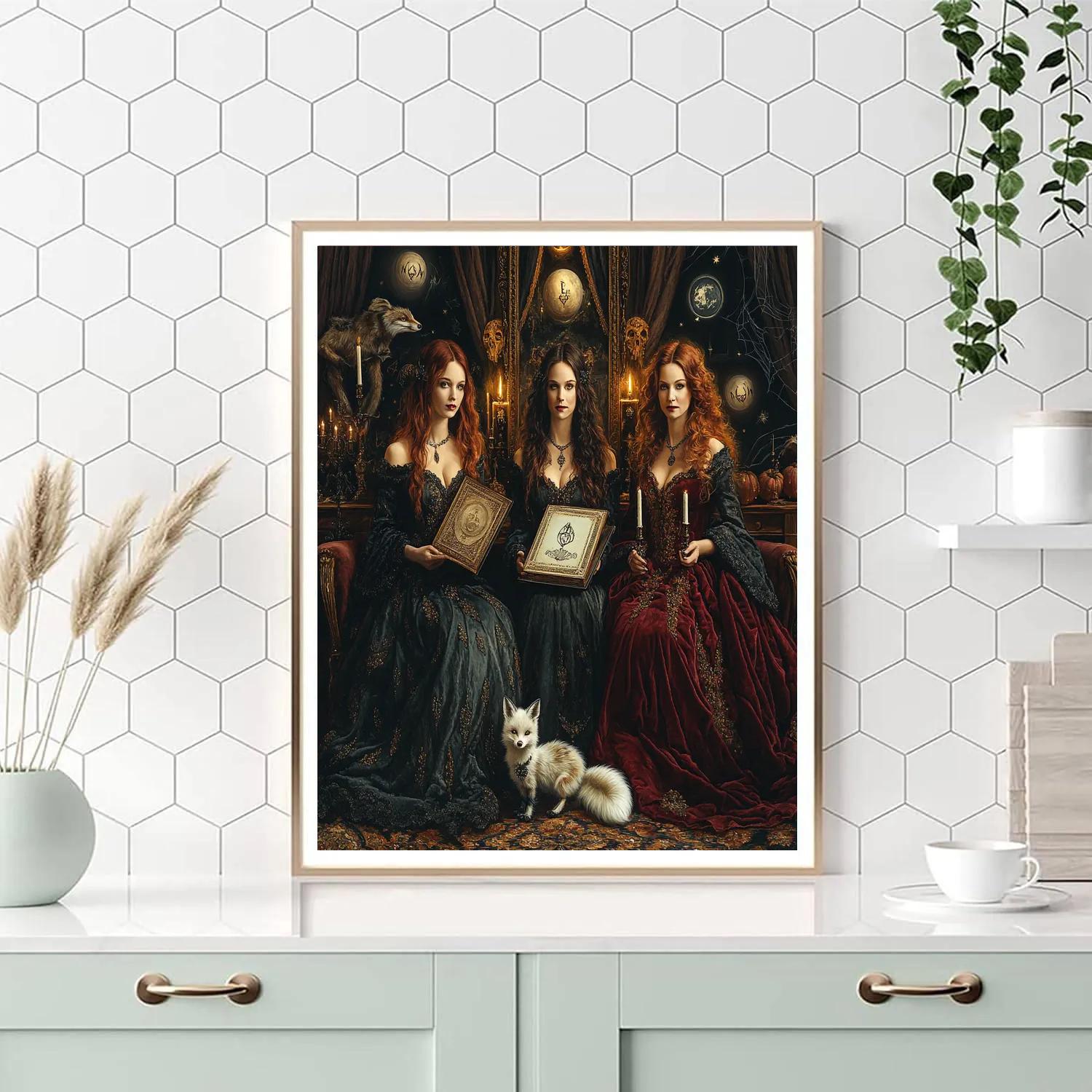 Coven Portrait In Haunted Glass Number painting